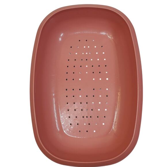 Vtg Tupperware Microwave Steamer Dusty Rose Complete - Picture 3 of 11